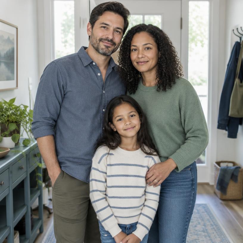 A family at home together